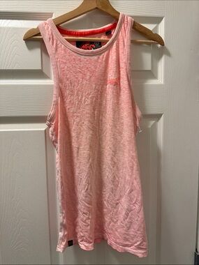 Superdry Pink Sleeveless V-Neck Tank Size Small